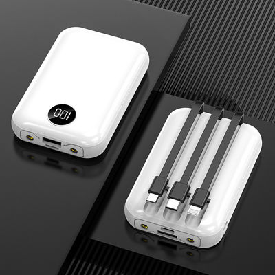 เครื่องชาร์จไร้สายแบบพกพาขนาด 10,000mAh จอแสดงผล LCD สายเคเบิลในตัว Power Bank