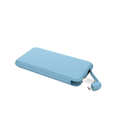 เอาต์พุต USB คู่ 186g 14mm Inbuilt Cable Power Bank
