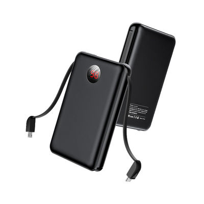 จอแสดงผล LCD สายเคเบิล Inbuilt Power Bank 10000mAh สำหรับ Android